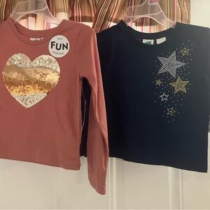 Adorable Girls' Shirts - Perfect for Ages 4-5
2 pcs *Sparkly & Cute Shirts for